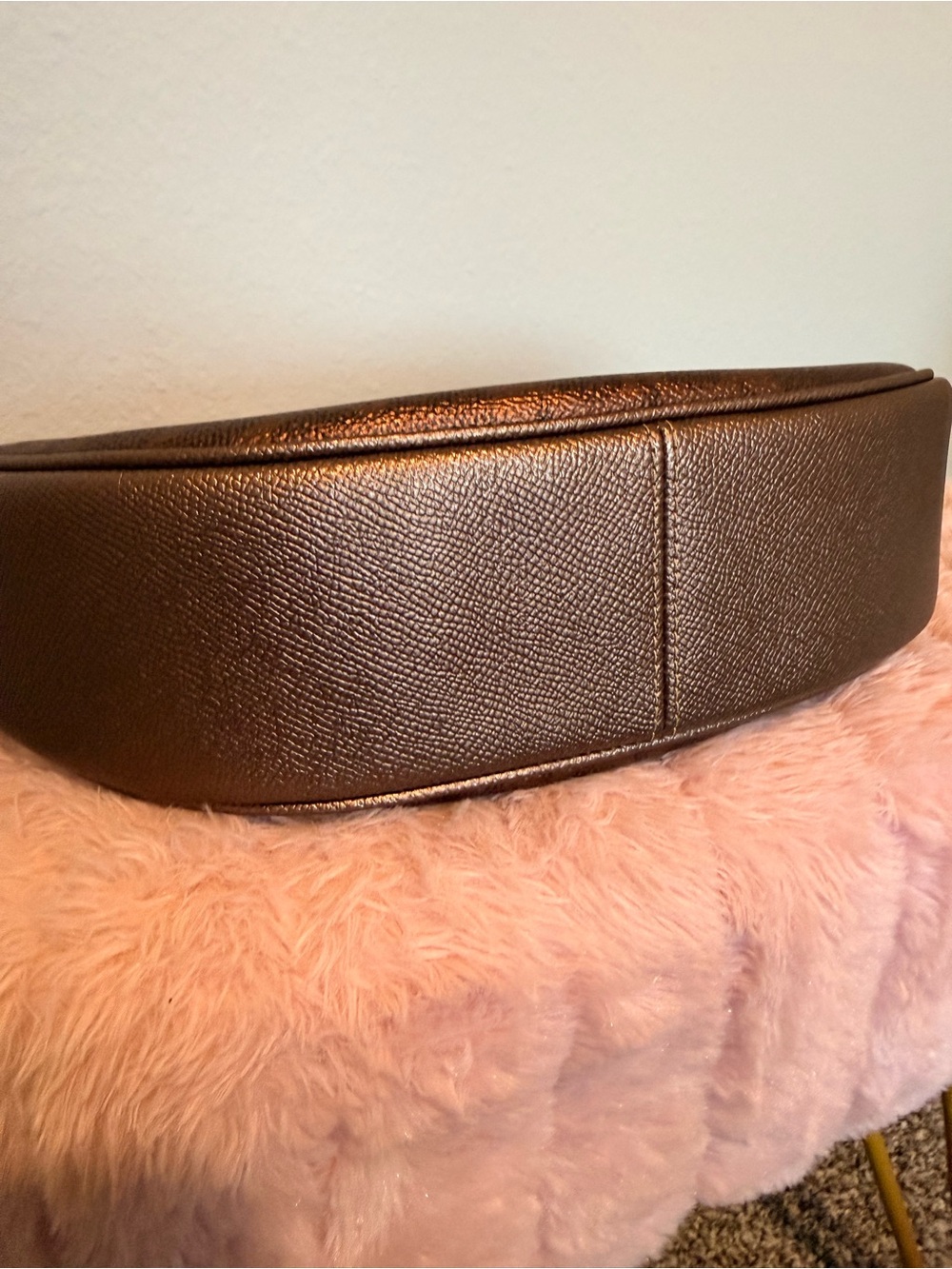 Coach Aria Bag - Brown Signature Crescent Bag with Gold Hardware - Picture 5 of 7